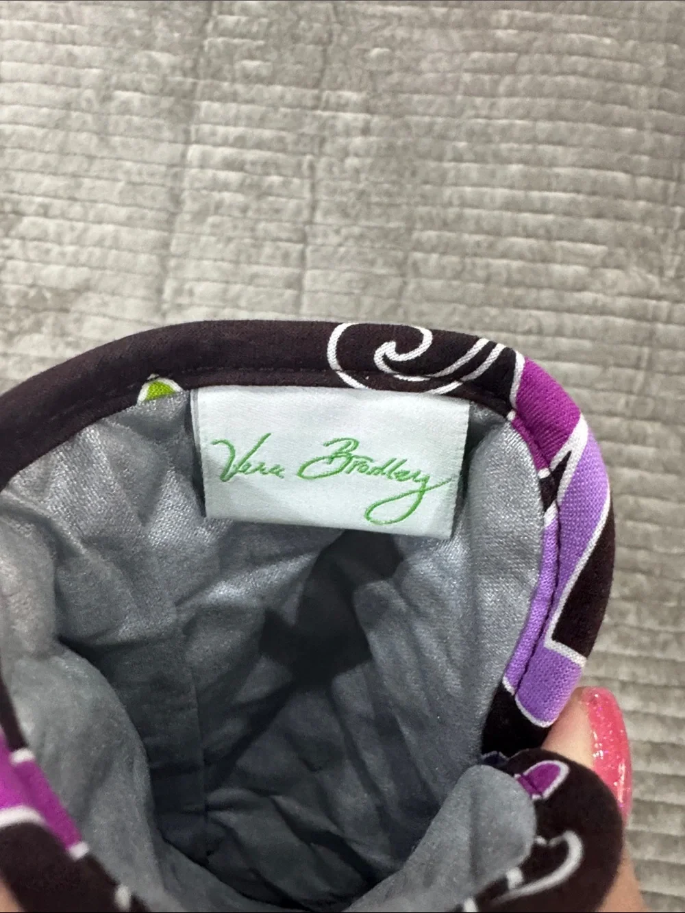 Quilted Vera Bradley Floral Hair Tools Case in Purple & Lime